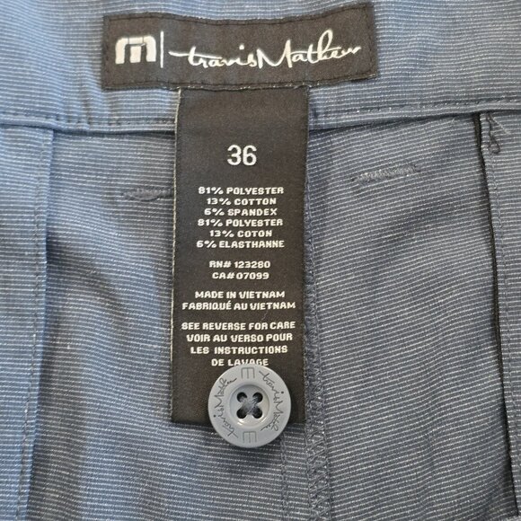 Travis Mathew Shorts Mens US 36 Dark Heathered Blue Golf Ripstop Stretch Active - Picture 3 of 13